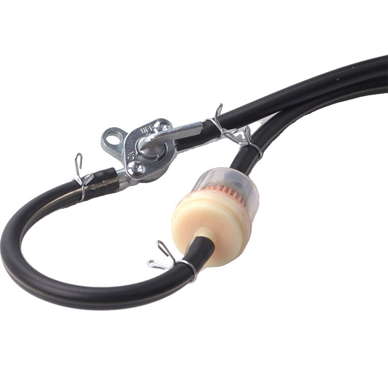 Petcock fuel tank water filter with switch, 50-150cc universal motorcycle fuel filter.