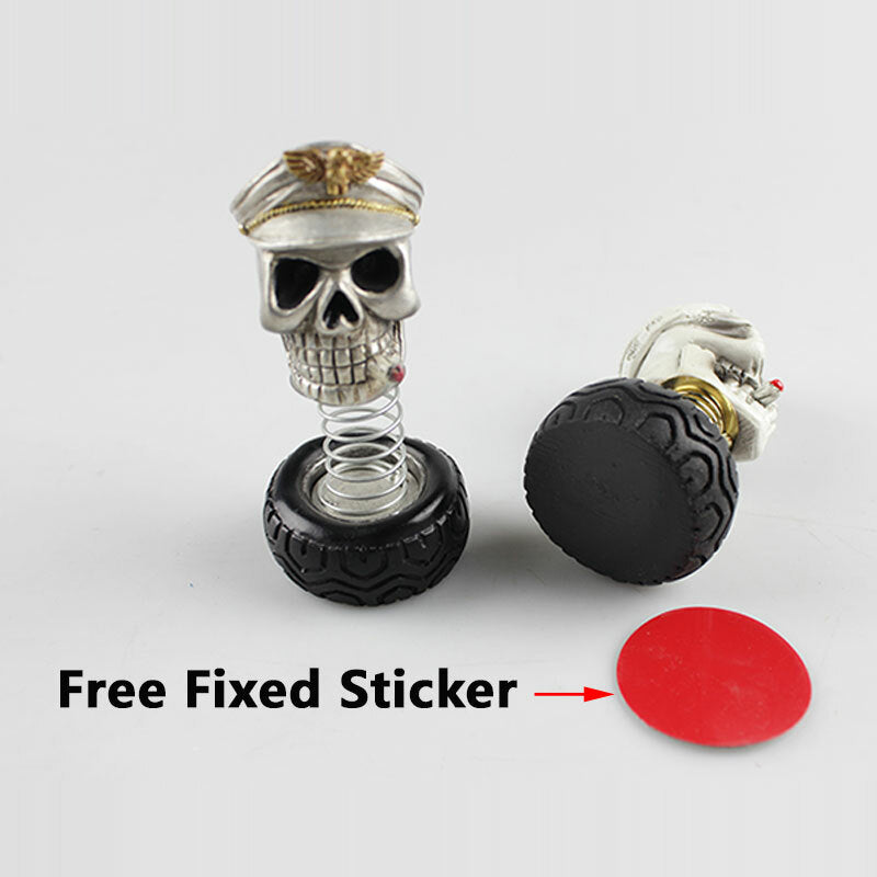 Skull Head Tire Spring Skulls with a Cigarette Butt Fixed Sticker Halloween Gift