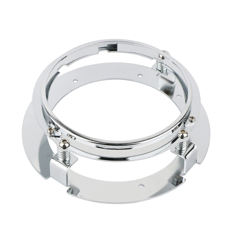 Universal Motorcycle 5.75-inch 5-3/4-inch Headlight Mounting Ring Bracket Chrome Alloy