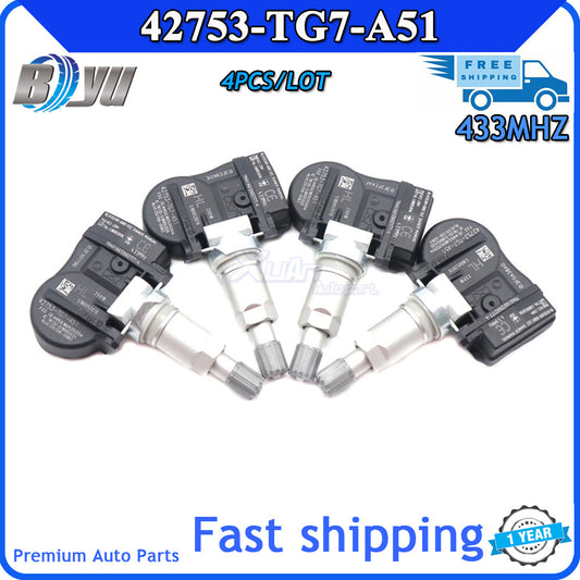4pcs TPMS TIRE PRESSURE SENSOR for Honda Pilot 2016-2019 433MHz 42753-TG7-A51