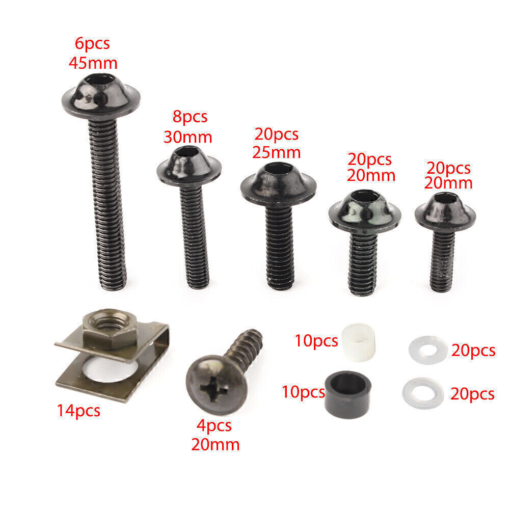 for Kawasaki ZX6R ZX-7R ZX9R ZX14 Fairing Bolt Kit Bodywork Screws BLUE