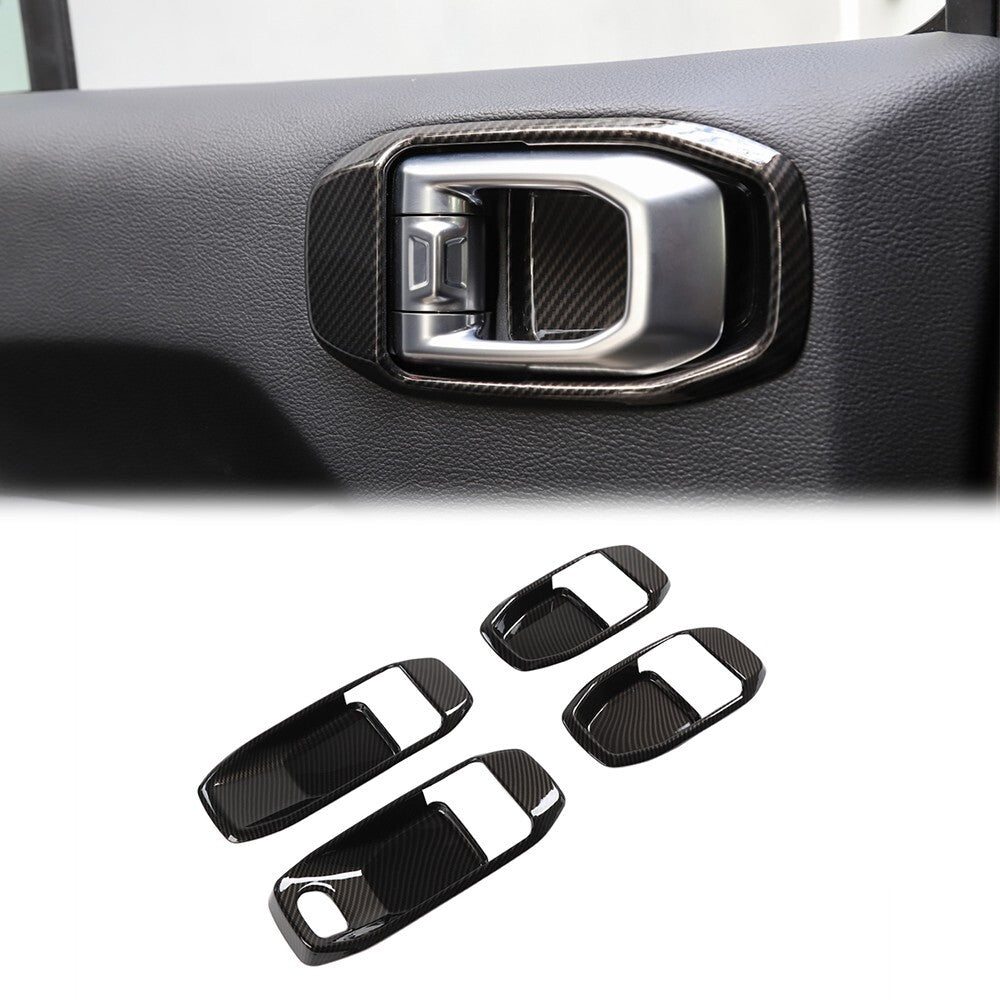 Door Handle Bowl Cover Decor Trim for Jeep for Wrangler JL 2018+ Carbon Fiber 4Door