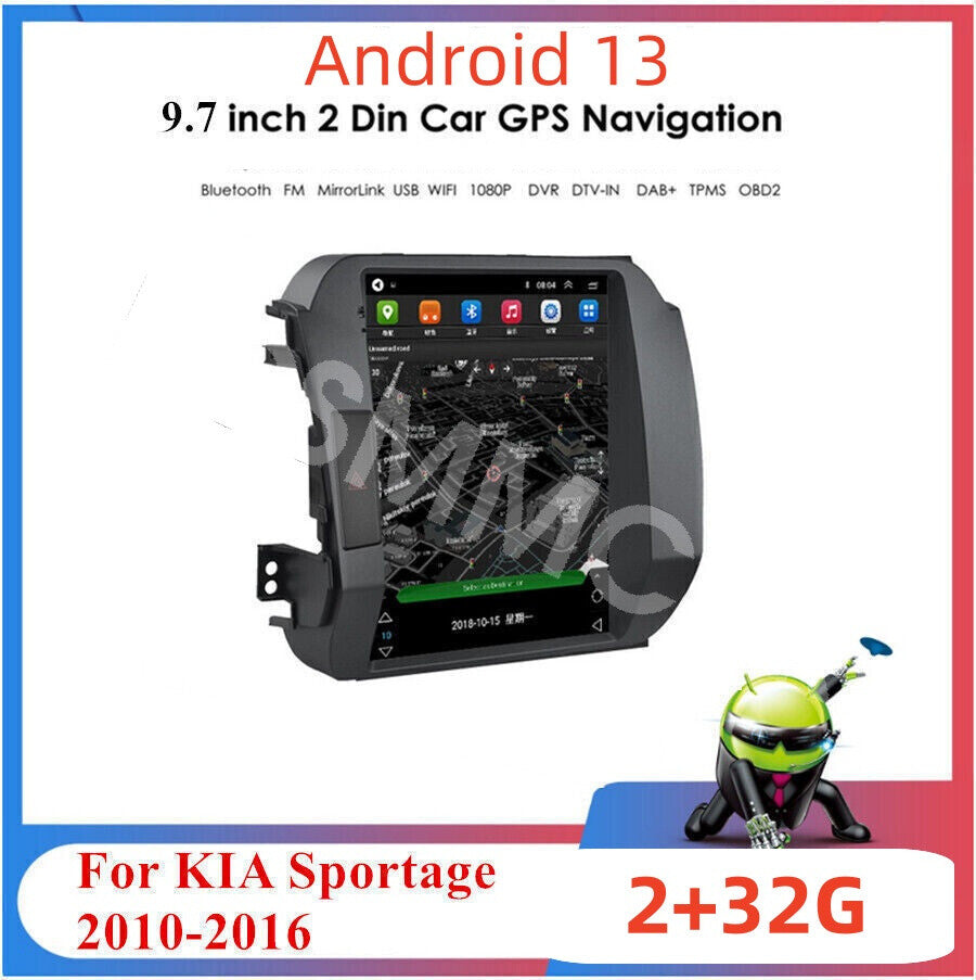 Fit for Kia Sportage 2010-2016 Android 13 Car Stereo Radio GPS WIFI FM Player
