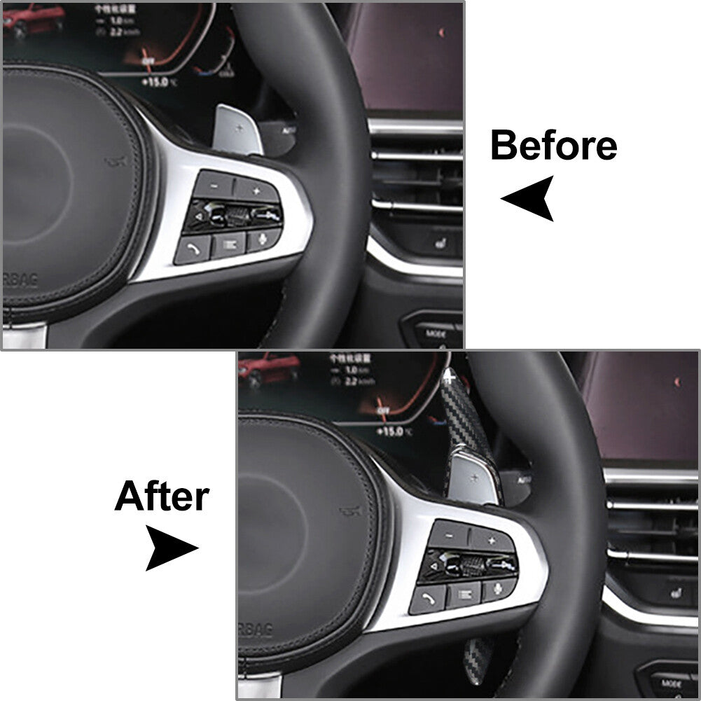 Carbon Fiber Steering Wheel Shift Paddle Shifter Extension Fit for Hyundai LA Festa