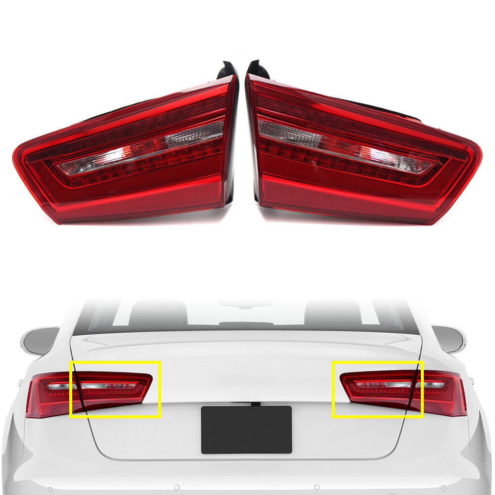 2x Inner Tail Turn Signal Light Rear Brake Warning Lamp Fit for Audi A6 C7 2012-2018