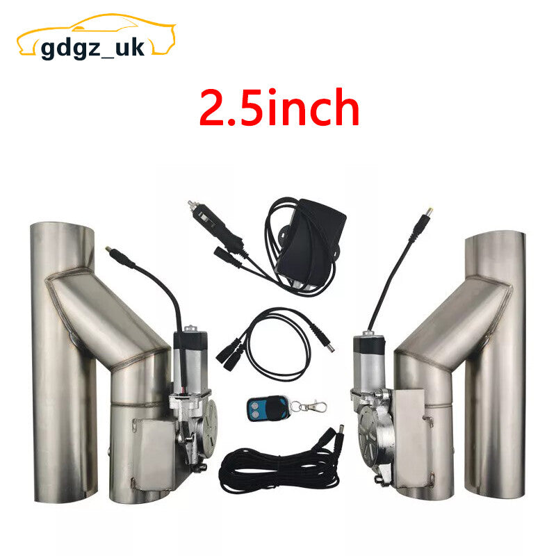 2.5 /2.5 inch Double Electric Exhaust Valve Y Pipe Single flap Valve Remote Kit