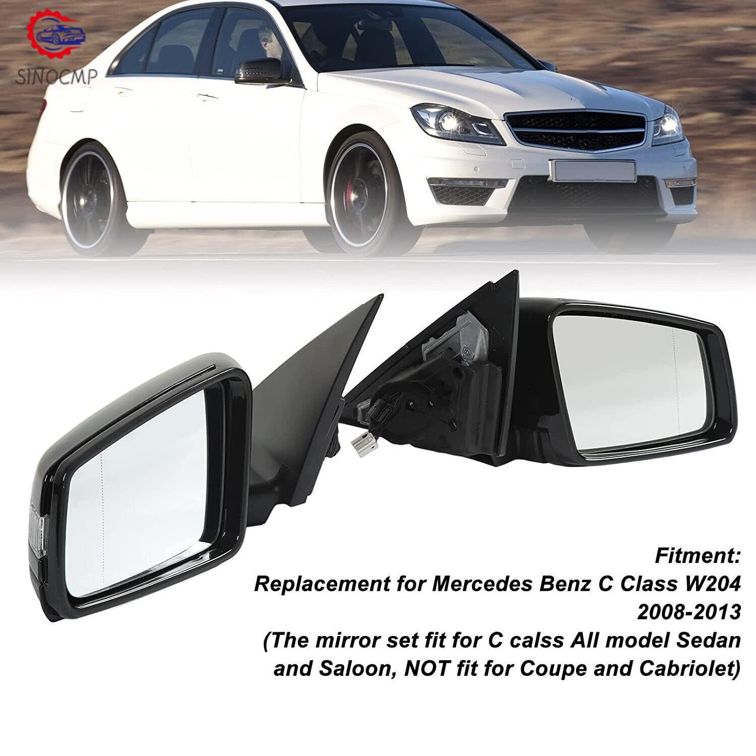 Pair W204 Facelift Rear View Mirror Heating Function Compatible with for Mercedes