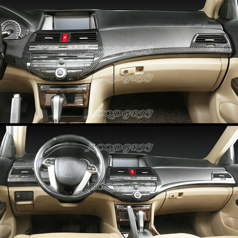 for Honda Accord 4DR 2008-2012 Carbon ABS Central Console Dashboard Strips Trim