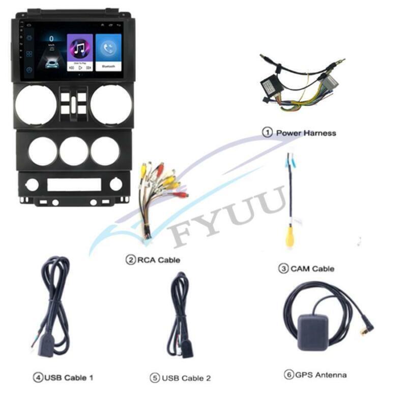 For 2007-10 for Jeep for Wrangler 4 Door 9 Android 10.1 Radio GPS Navigation Car Stereo
