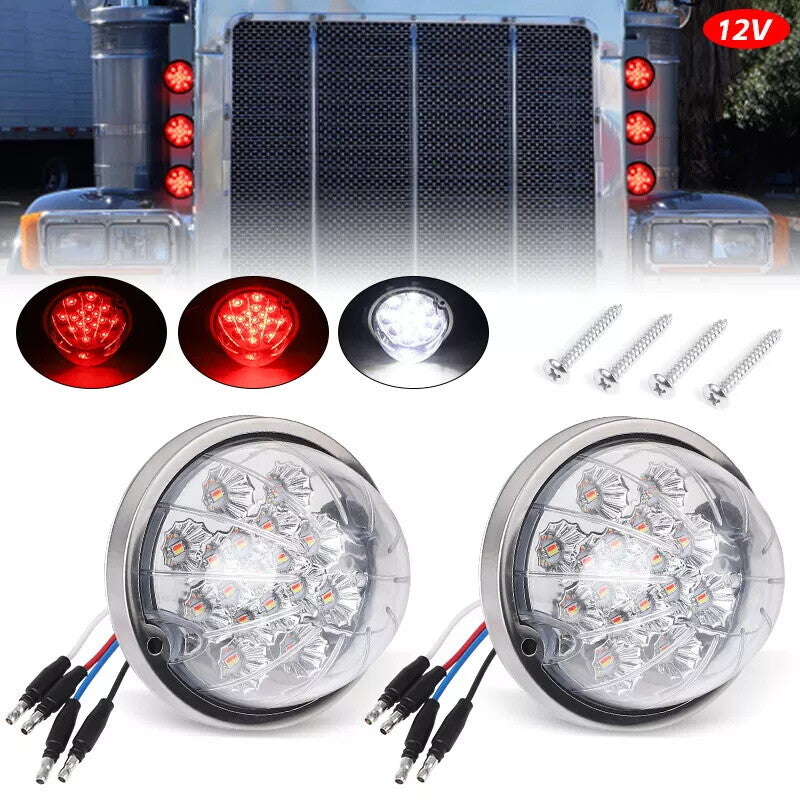 2x For Red/White Trailer Semi Truck LED Turn Signal Side Marker Watermelon Light