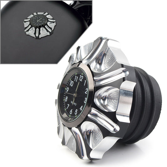Motorcycle Aluminum Gas Cap Fuel Tank Cover with Watch Fit for Harley XL1200 833