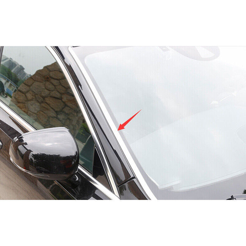 for Volvo S90 2017-22 Chrome Steel A-Pillar Panel Windshield Molding Strip Trim