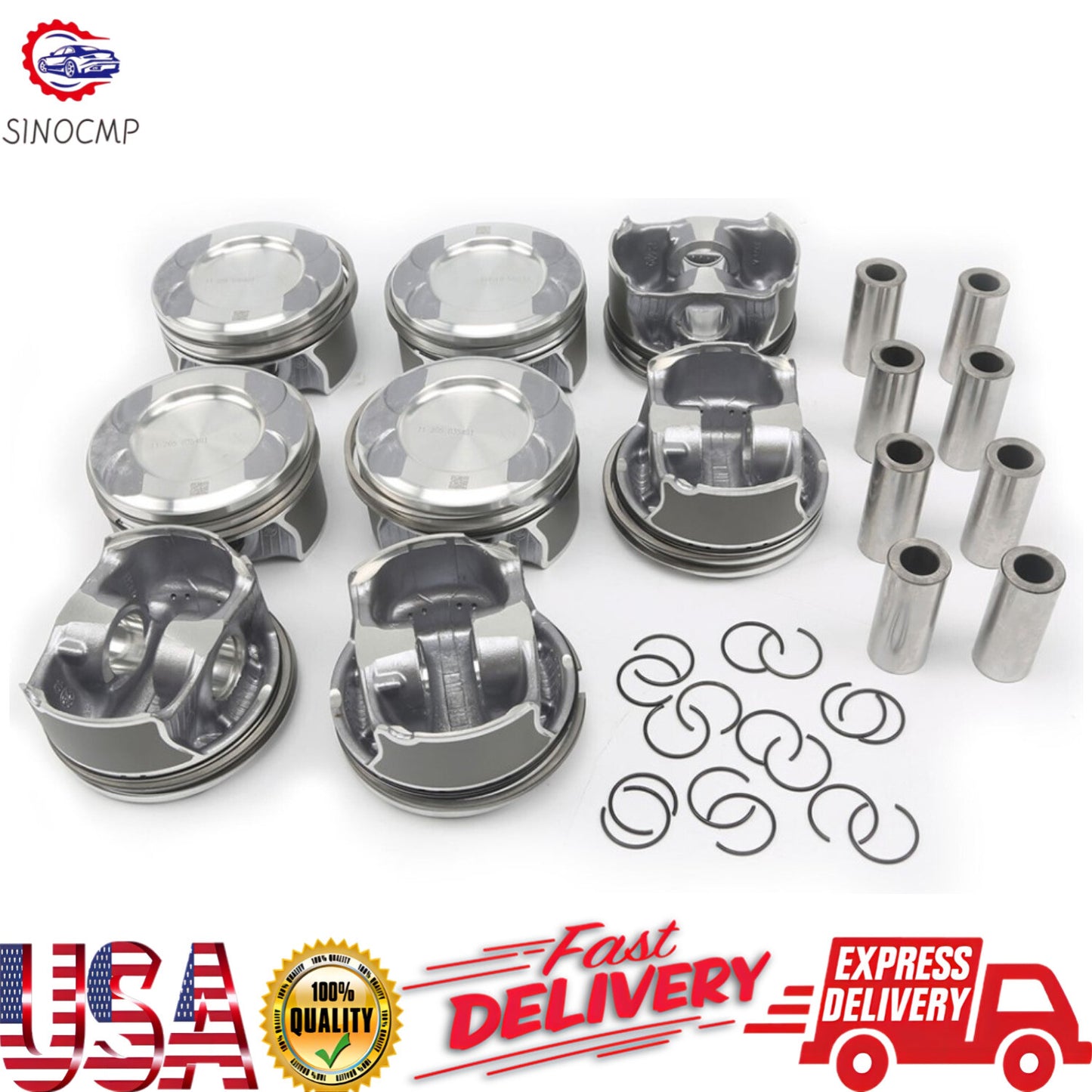 8pcs ¦µ92.9mm ¦µ24mm Engine Pistons Rings Set A2780302317 A2780300100 for Mercedes