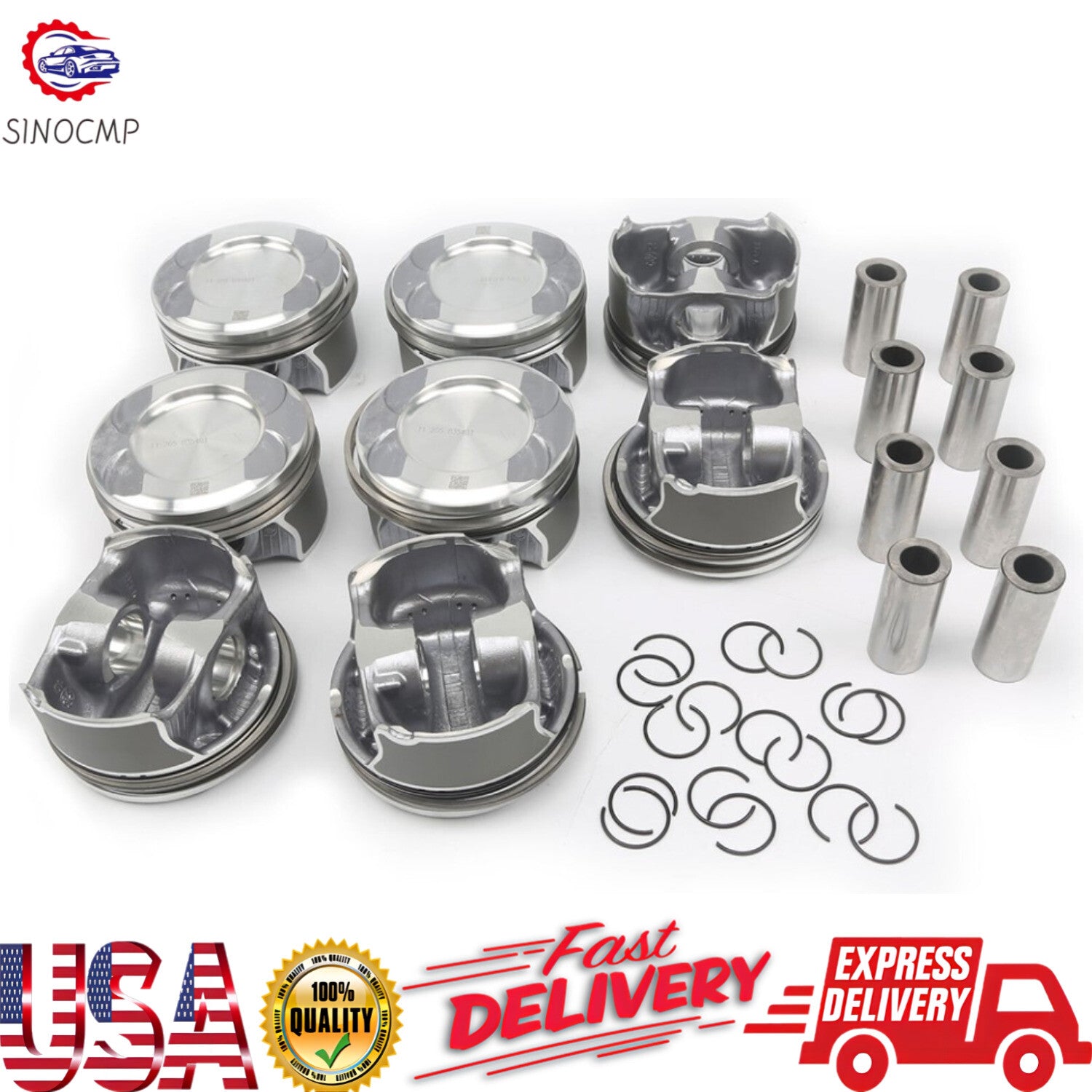 8pcs ¦µ92.9mm ¦µ24mm Engine Pistons Rings Set A2780302317 A2780300100 for Mercedes