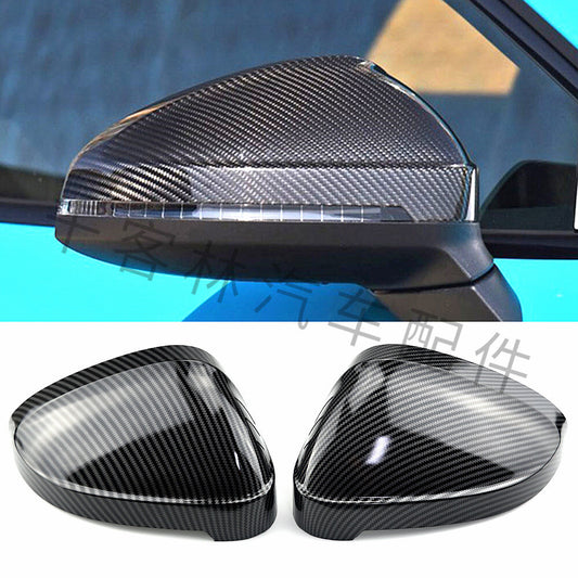 Carbon fiber style mirror cover with lane assist for Audi for A4 , B9, S4, for A5 , S5, RS5 2016+
