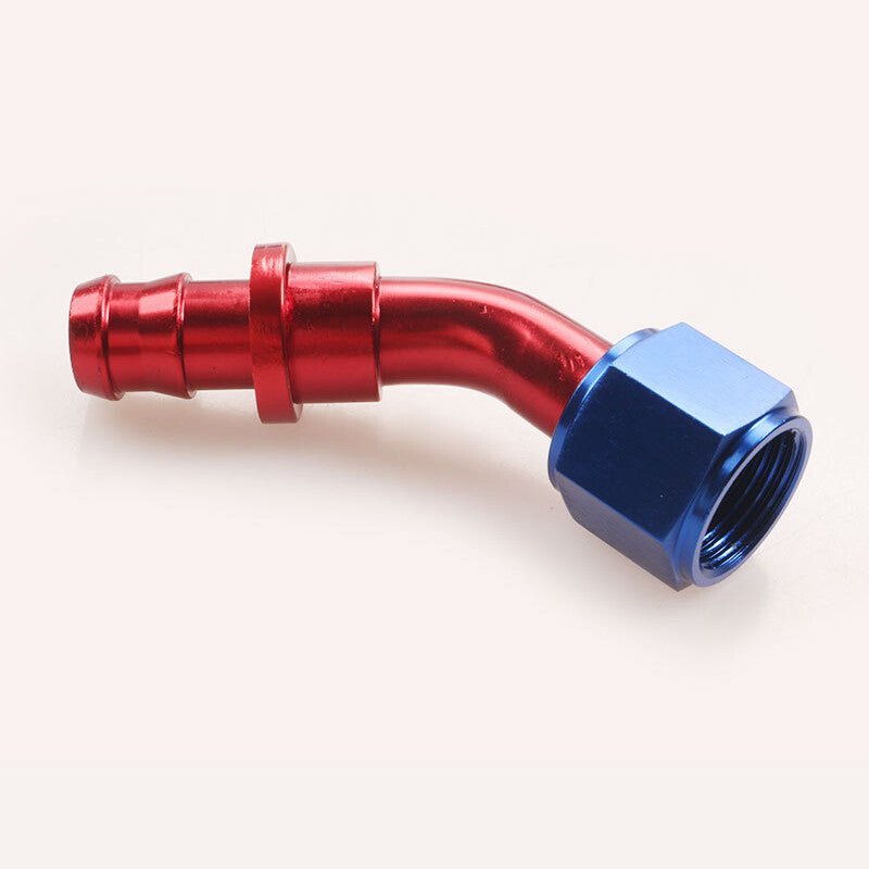 10AN AN10 45Degree Push Lock Hose End Barb Fitting/Adaptor Push-On Hose Fittings