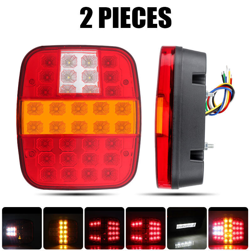 2x LED Tail Lights Brake Reverse Stop Turn Signal for Jeep Semi Truck Trailer US