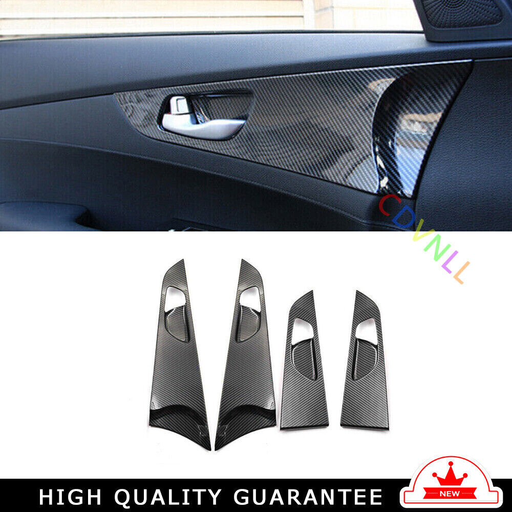 Car Inner Door Panel Decor Cover Trim 4 for Kia K3 Forte 2019-2022 Carbon Fiber