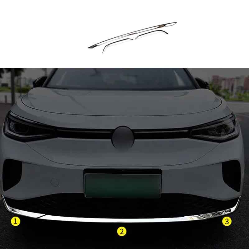 for Volkswagen ID.4 2021-23 Silver Titanium Protector Strip Front Bumper Bottom