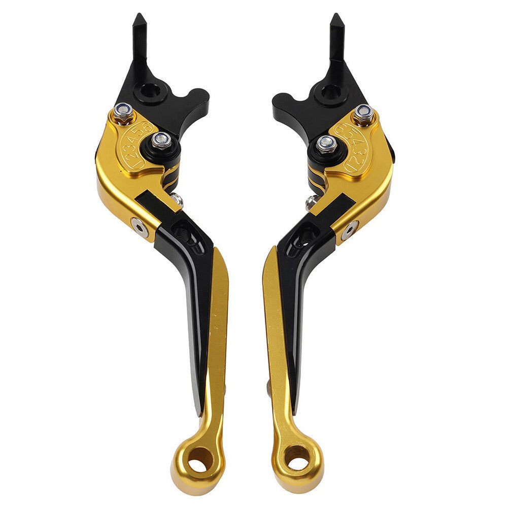 Folding Extendable Brake Clutch Levers for Suzuki GSXR600 GSXR750 11-21 Gold