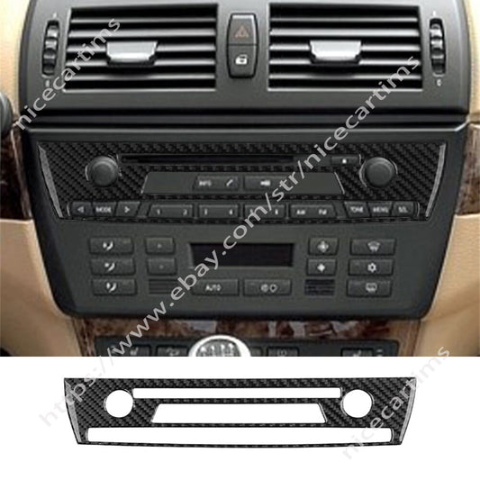 Fit for BMW X3 E83 2004-10 Carbon Fiber Car Central Control CD Switch Panel Trim