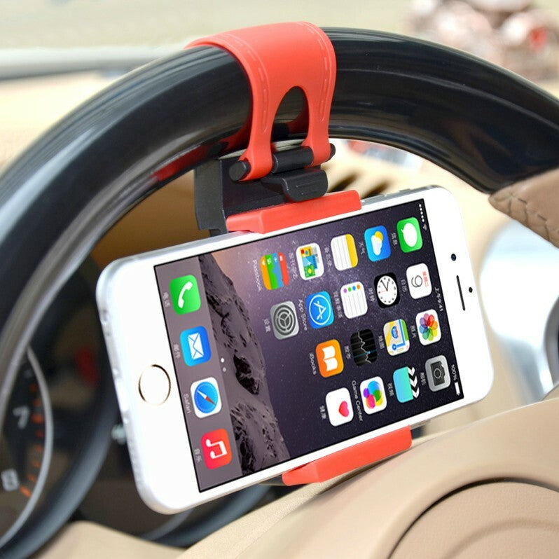 Phone Holder Car Steering Wheel Clip Mount GPS Cradle for iPhone Samsung LG