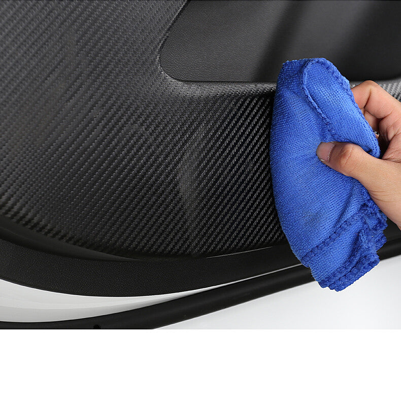 for Kia Carnival 2022-2023 Carbon Fiber Leather Door Anti-Kick Panel Guard Trim