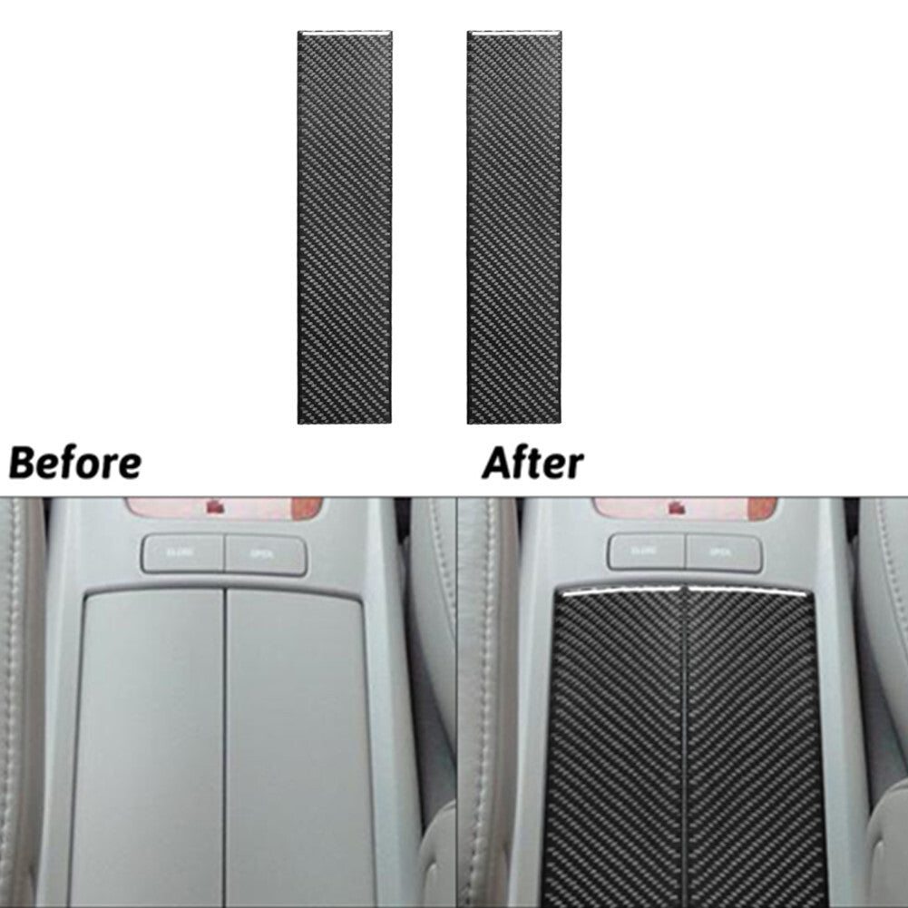 2Pcs Carbon Fiber Floor Console Storage Panel Cover Trim for LEXUS RX330 RX350