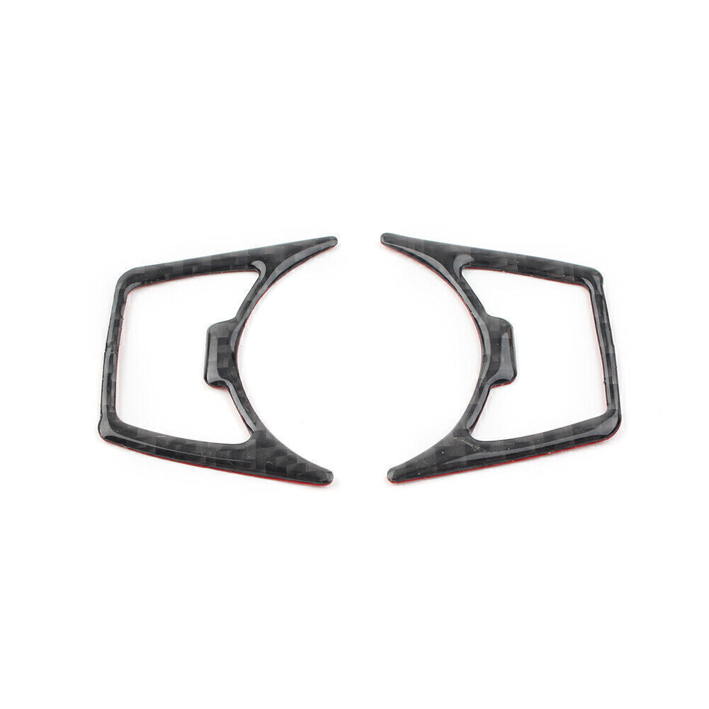 Carbon Fiber Headlight Lamp Switch Cover Frame Trim Fit for Ford for Mustang 2015-2019