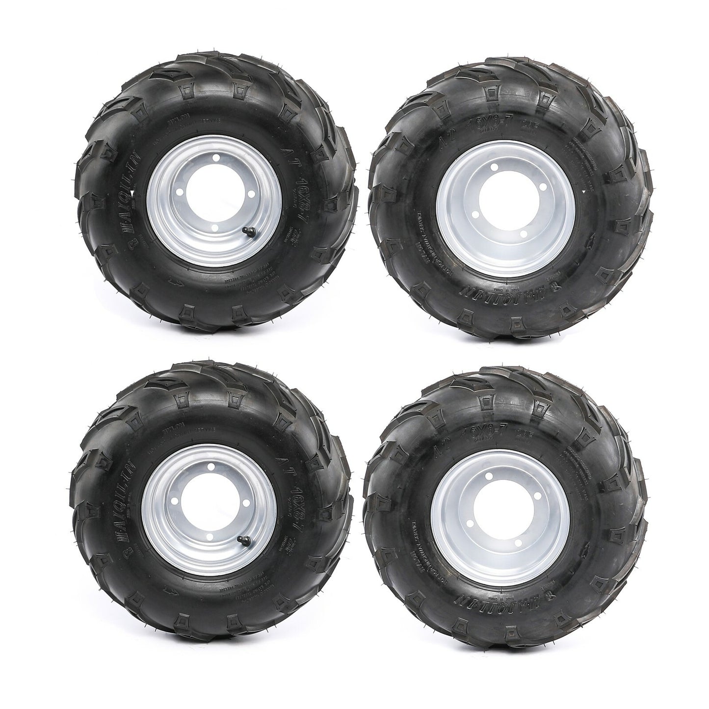 4-piece set with 4 bolts, 7-inch wheels, 16x8x7 tires and rims suitable for all-terrain vehicles, four-wheel go-karts, Taodao.
