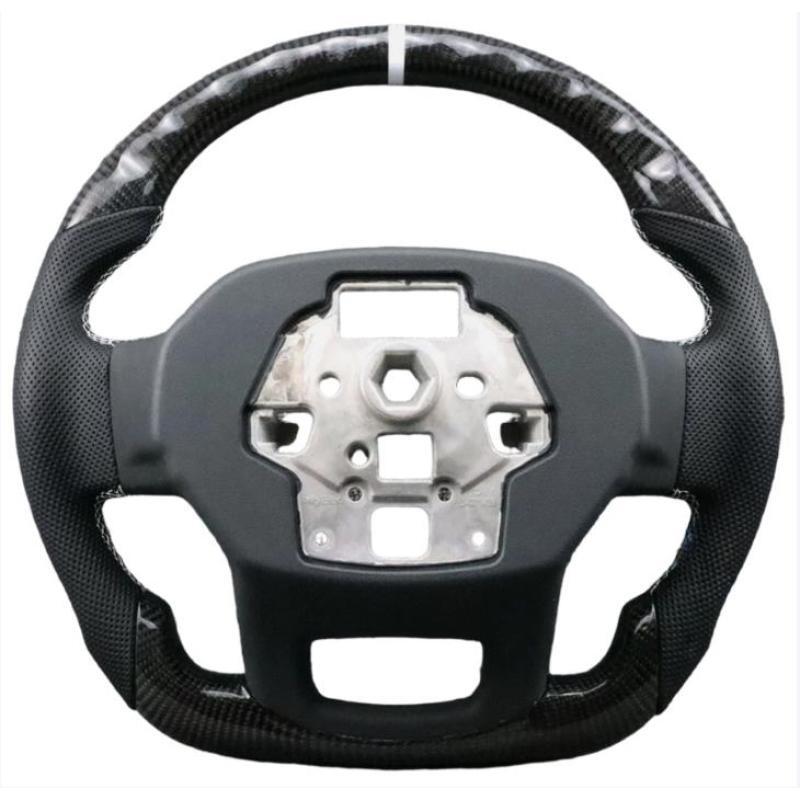 Round Top Carbon Fiber Steering Wheel for Ford F150 F250 No Heated 2022-2024
