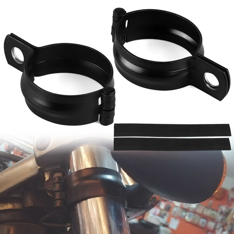 2X 37-50mm Motorcycle Front Fork Bar Tube Clamp Turn Signal Mount Bracket Holder