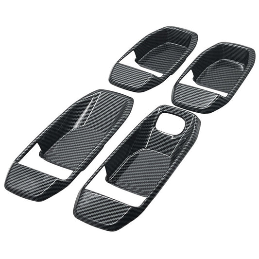 4 x Carbon Fiber Inner Door Handle Bowl Cover Trim for Jeep for Wrangler JL JT 2018+