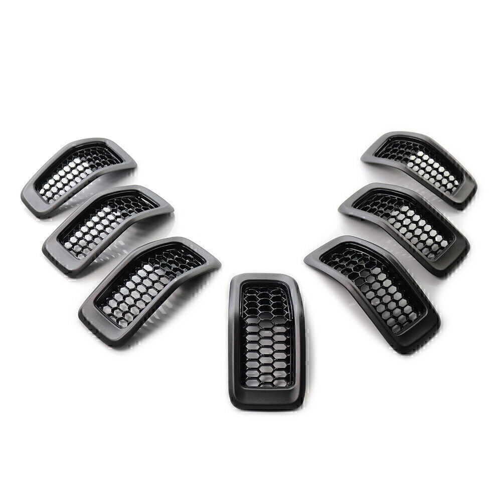 For 2014-2018 2015 for Jeep Cherokee Honeycomb Front Grille Inserts Grill Cover Trim