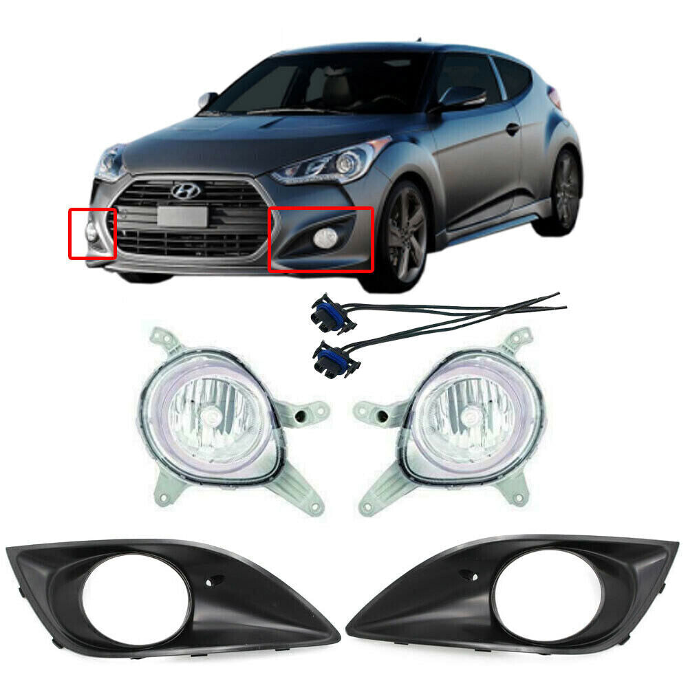 New LH+RH 6-pole fog light kit for Hyundai for Veloster Turbo 2013-2016