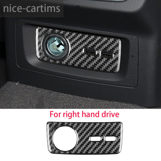 Kit for Audi Q5 Q5L 2018-2023 RHD Rear Cigarette Lighter Panel Trim Carbon Fiber