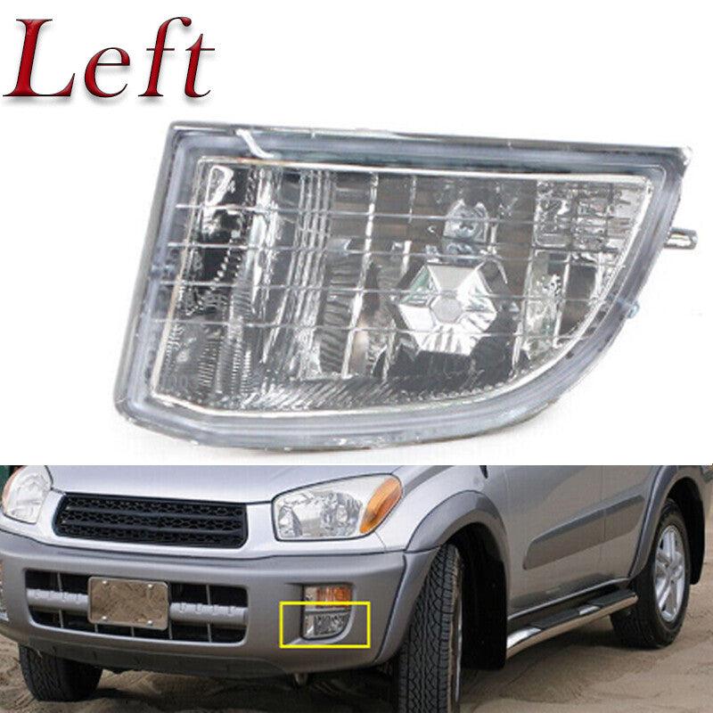 Front bumper fog lights and driving lights without bulbs on the left are applicable to 2001-2003 for Toyota Rav 4 models.