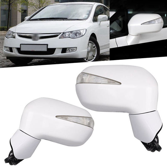 Pair Side Rearview Mirror Assy LED 5-PINS for HONDA for CIVIC FA1 FD1 FD2 2006-2011