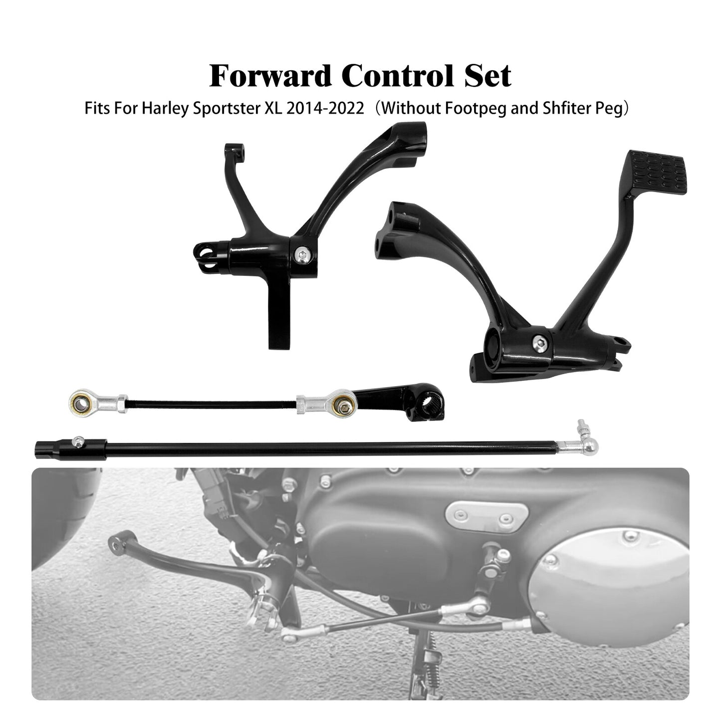Forward Controls Complete Levers Linkage Set Fit for Harley Sportster XL 2014-22