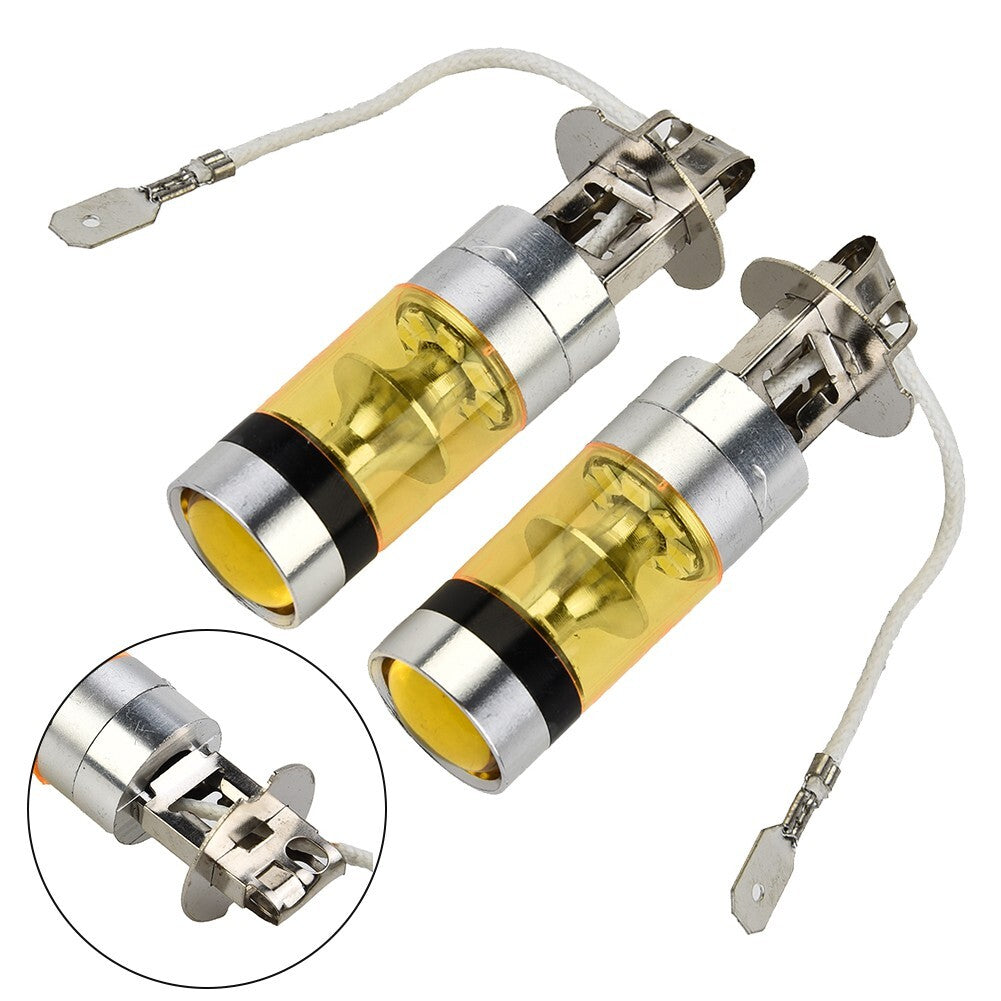 H3 2828SMD LED Fog Light/Taillight Bulb, Yellow 4300K 2000LM 12-24V Parts Kit