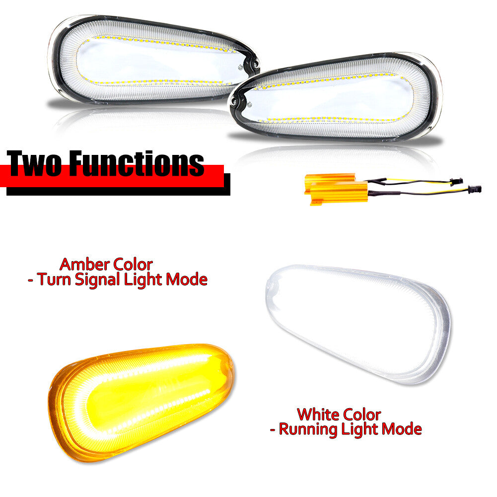 Suitable for 1994-98 for Mitsubishi 3000GT clear chrome lens, amber signal white DRL lamp x2