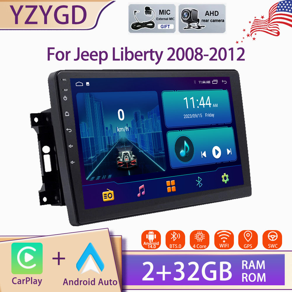 Android Auto Carplay Car Stereo Radio GPS Navi Screen for Jeep Liberty 2008-2012