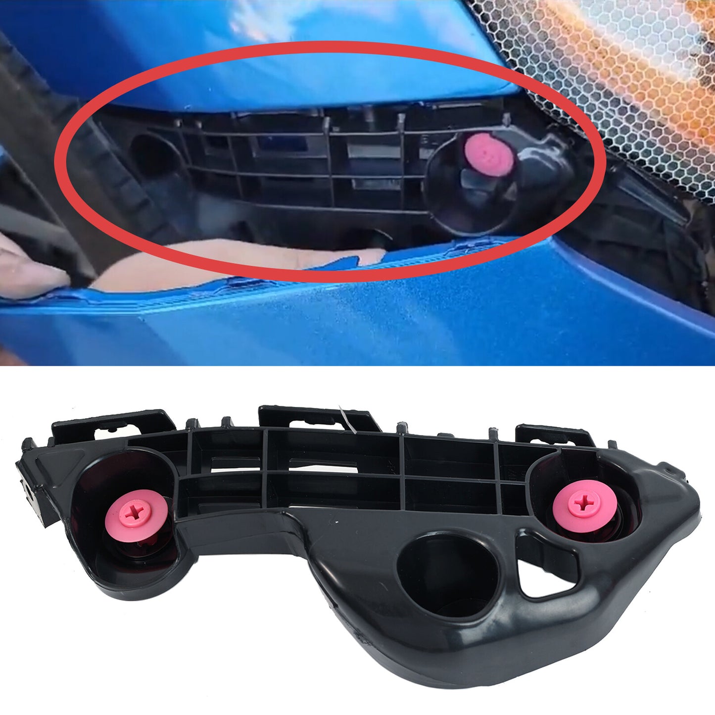 2x Bumper Bracket 52535-06210 for Toyota for Camry Driver Passenger Side LH RH Black