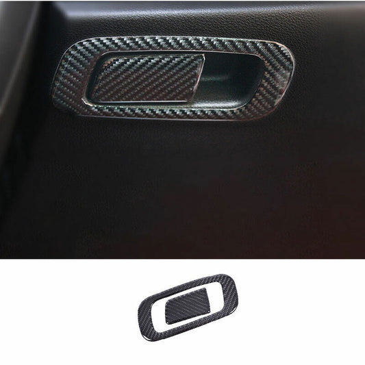 2pc for Honda for Civic 2016-2021 Real Carbon Fiber for Co -Pilot Storage Box Handle Trim