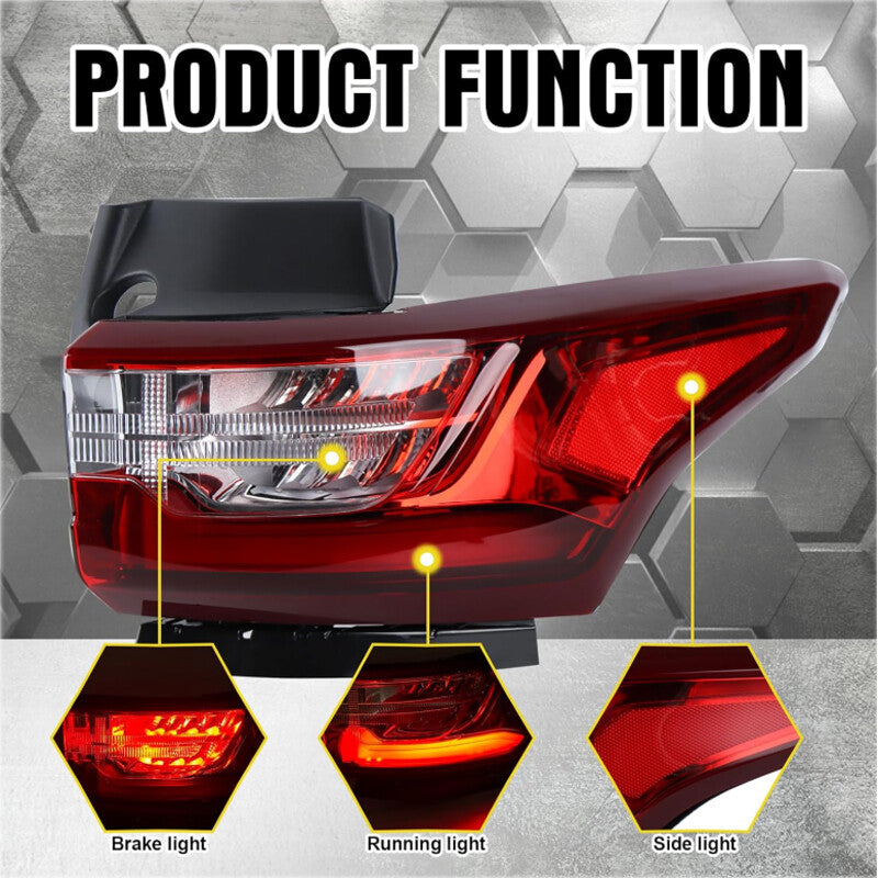 The outer taillights are suitable for the right passenger side of the 2018, 2019, and 2020 for Chevrolet Traverse.