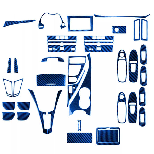32Pcs Blue Carbon Fiber Interior Set Decorative Trim for Infiniti Q50 Q60 2014+
