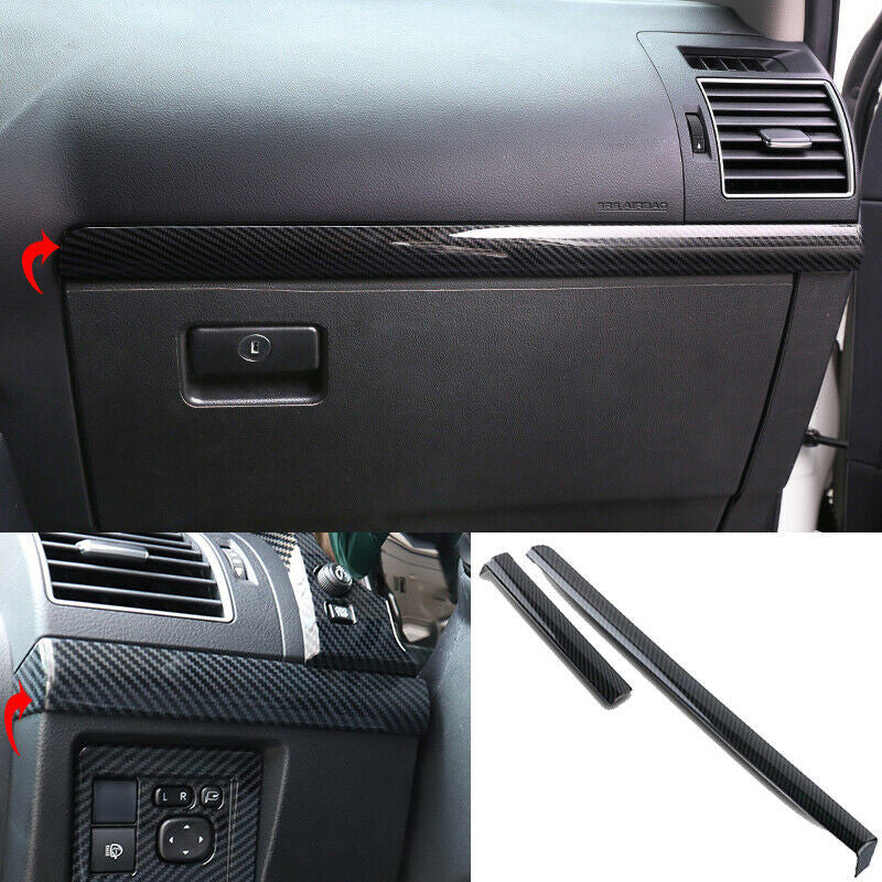 For Prado FJ150 2010-2021 Carbon ABS Interior Console Dash Strip Decorate Trim