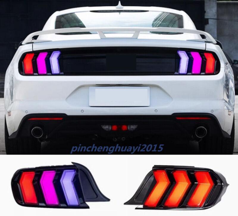 LED taillights with RGB lighting for Ford for Mustang 2015-2024, animated sequence taillights.