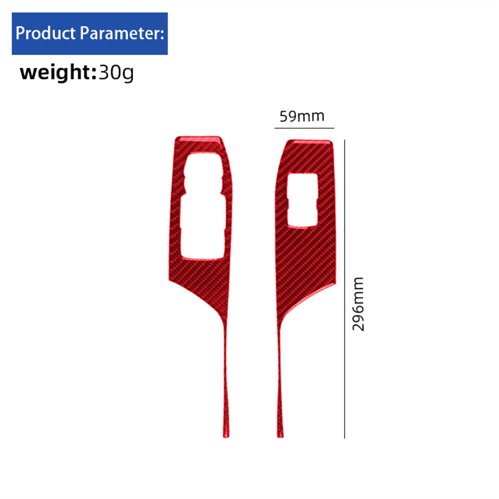 for Chevy Camaro 2016-23 Window Lift Switch Button Cover B-type Red Carbon Fiber