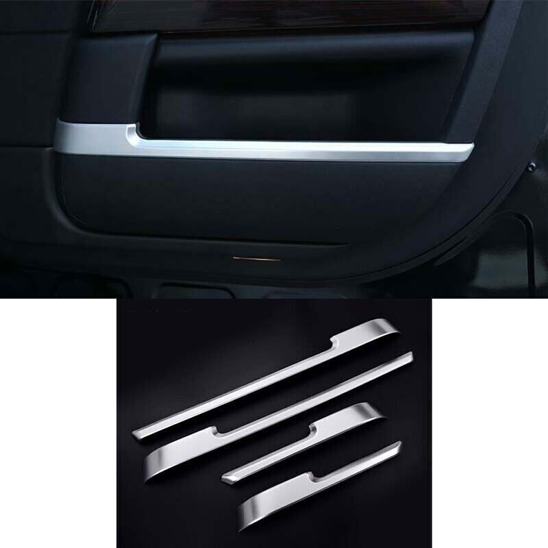 for Range Rover L405 2014-18 Matte Silver Inner Door Storage Box Strip Trim 4PCS